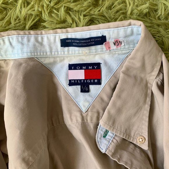 Vintage Tommy Hilfiger Khaki Button Down Shirt - Picture 8 of 8